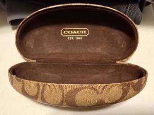 Coach Signature C Hard Clamshell Sunglasses Case Tan Brown